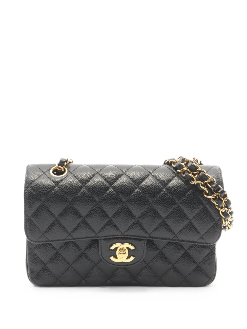 CHANEL Pre-Owned 2021 Double Flap Matelassé leather shoulder bag - Black