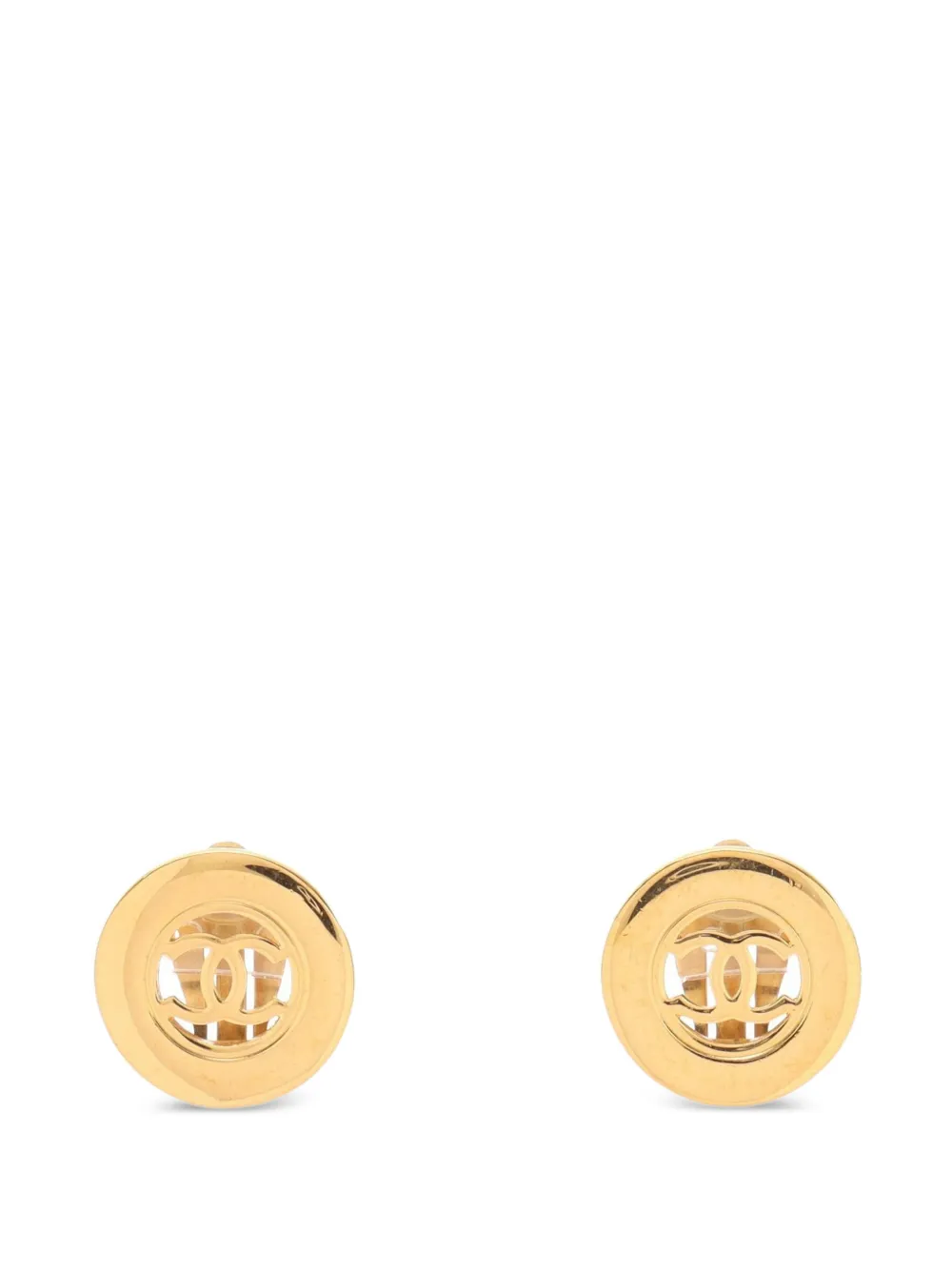 CHANEL Pre-Owned 1997 Coco Mark clip-on earrings - Oro