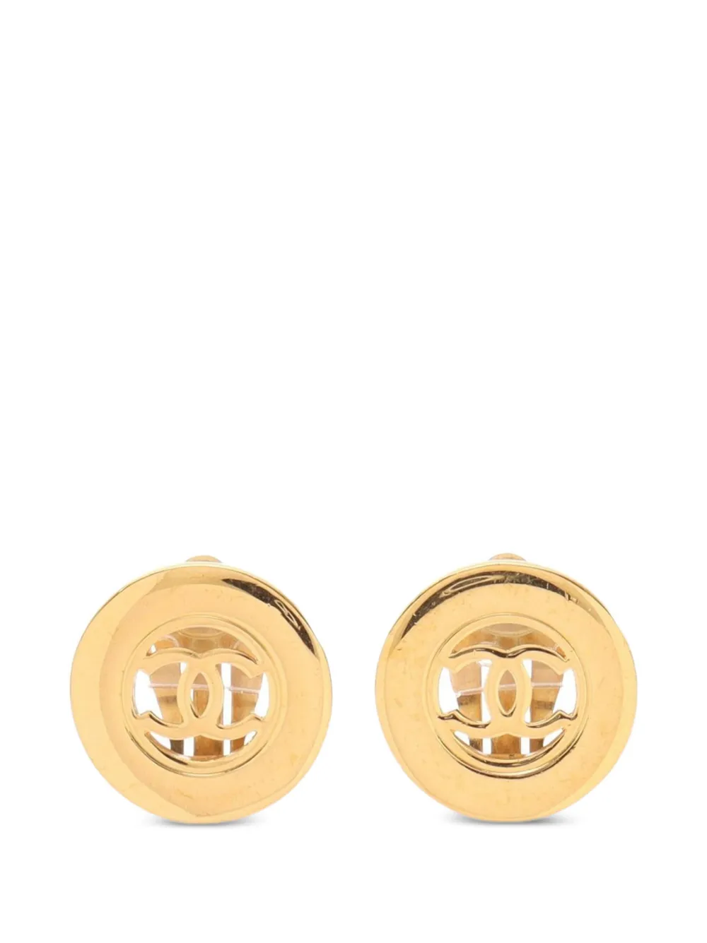 CHANEL Pre-Owned 1997 Coco Mark clip-on earrings - Oro