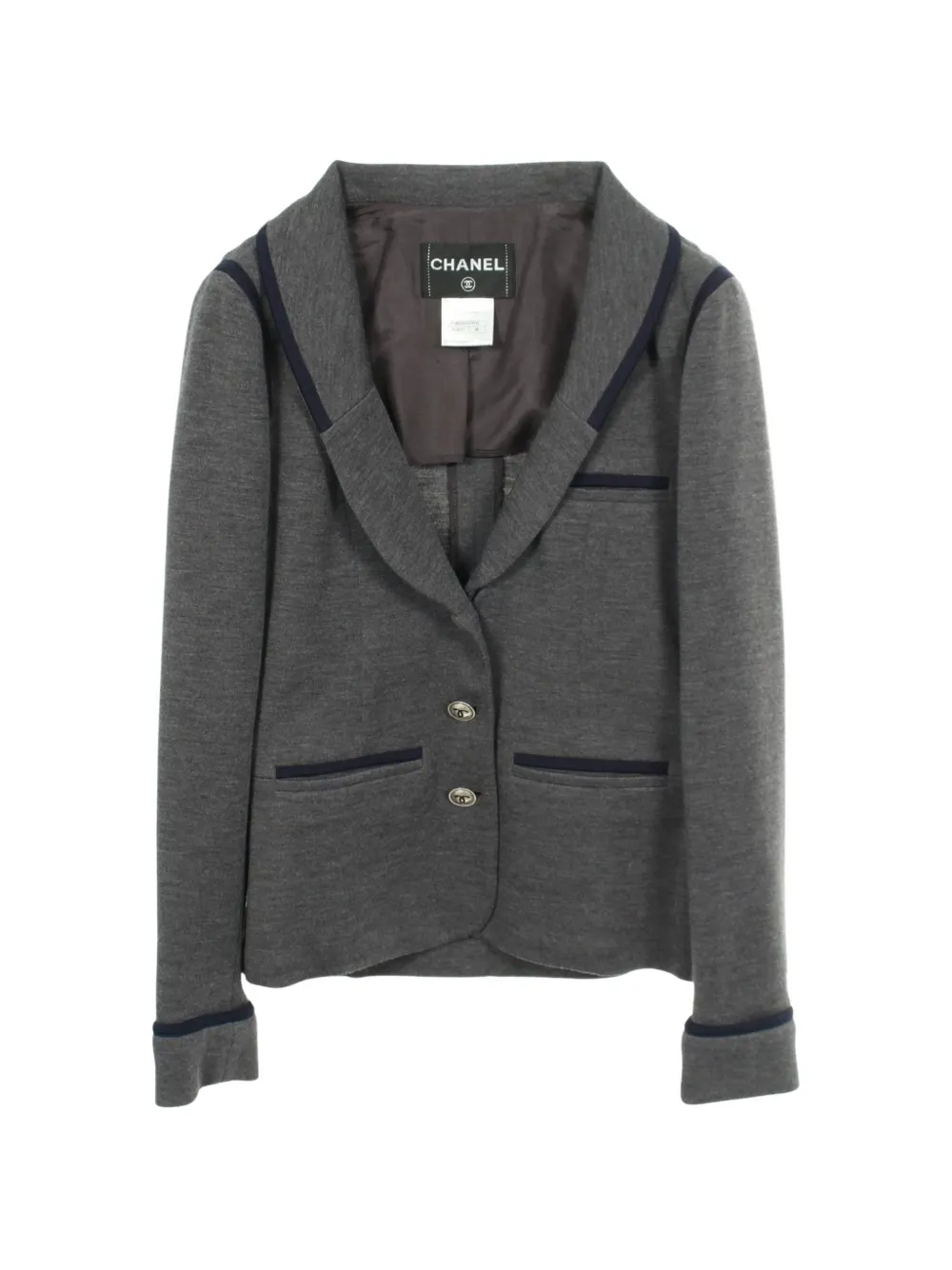 CHANEL Pre-Owned 1986-1988 Cocomark button jacket - Grigio