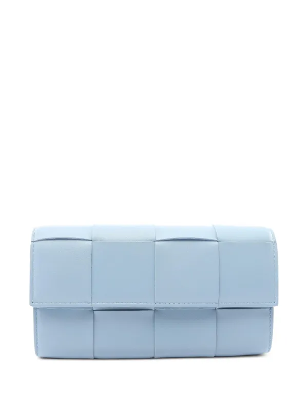 Bottega Veneta Pre-owned 2010s Cassette Intrecciato Wallet in Blue