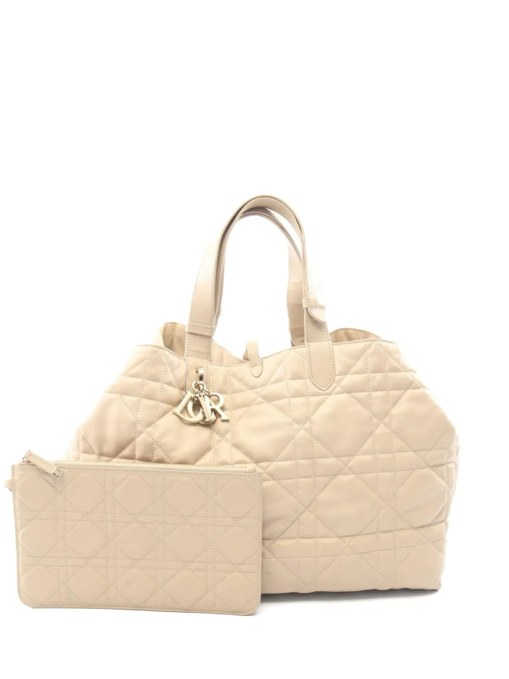 Christian Dior Pre-Owned 2010s large logo-charm tote bag - Nude