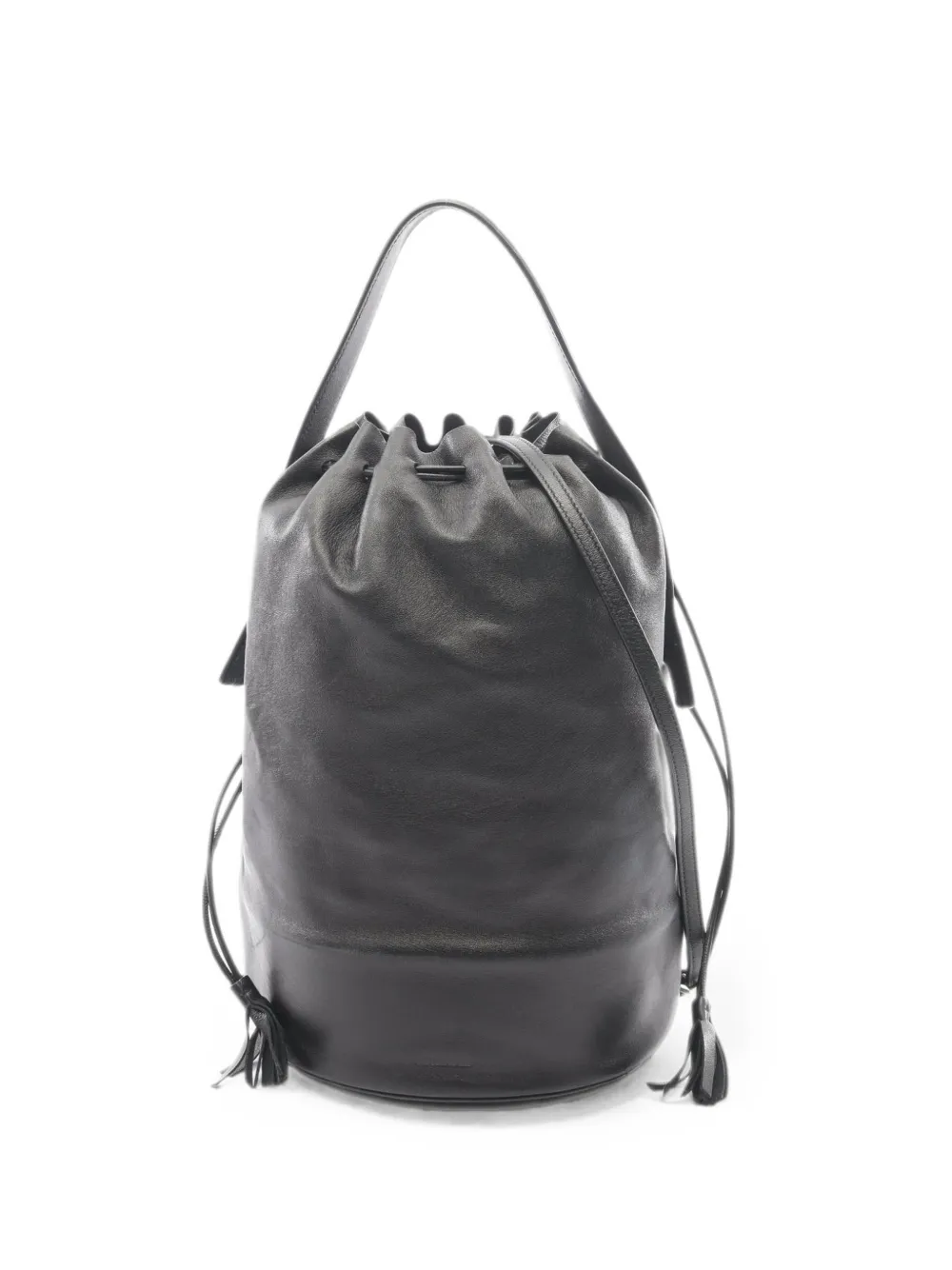 Jil Sander Pre-Owned Borsa a spalla con coulisse e frange anni 2000 - Nero
