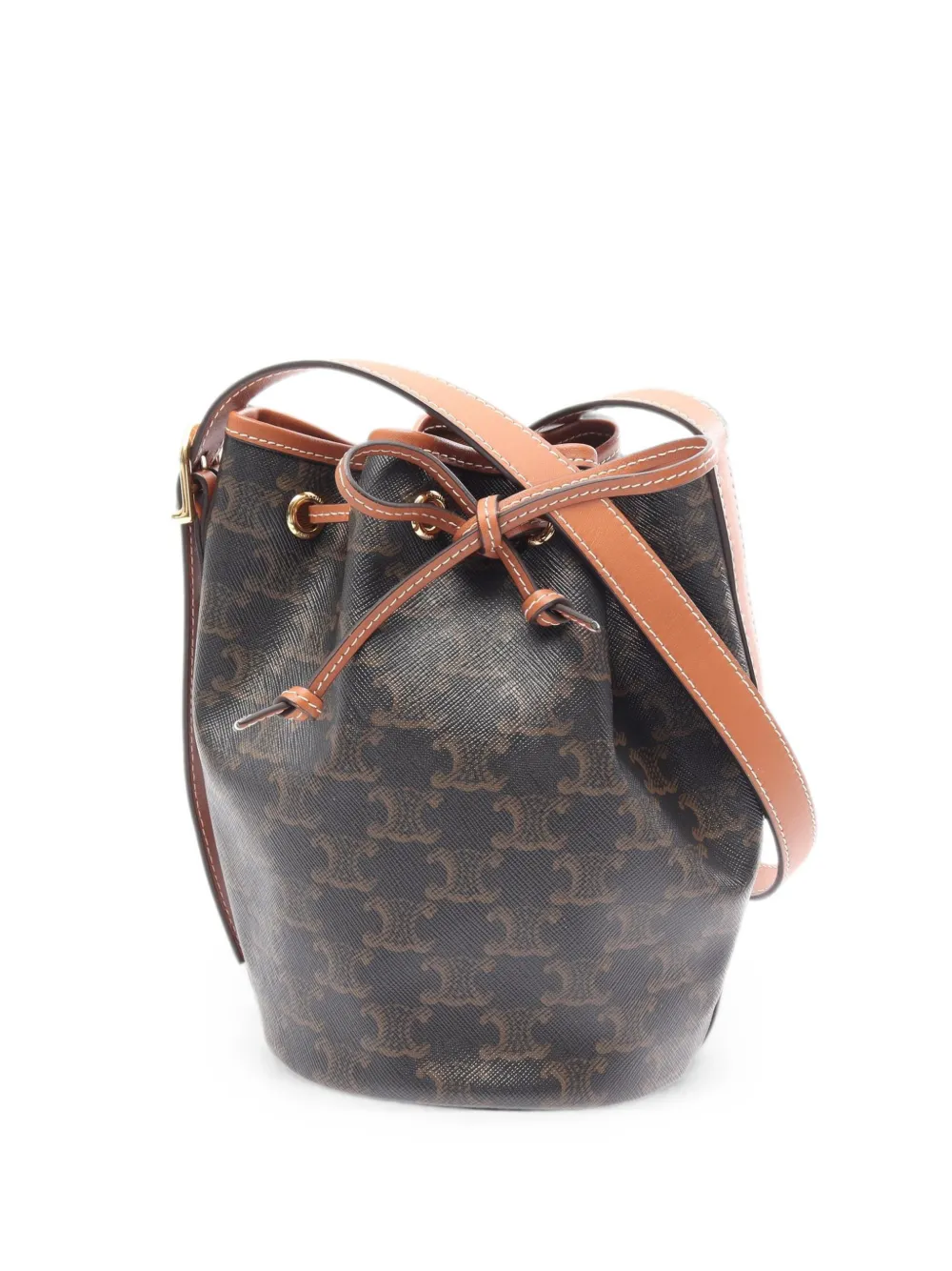 Celine Pre-Owned 2010s small Triomphe drawstring bucket bag - Black