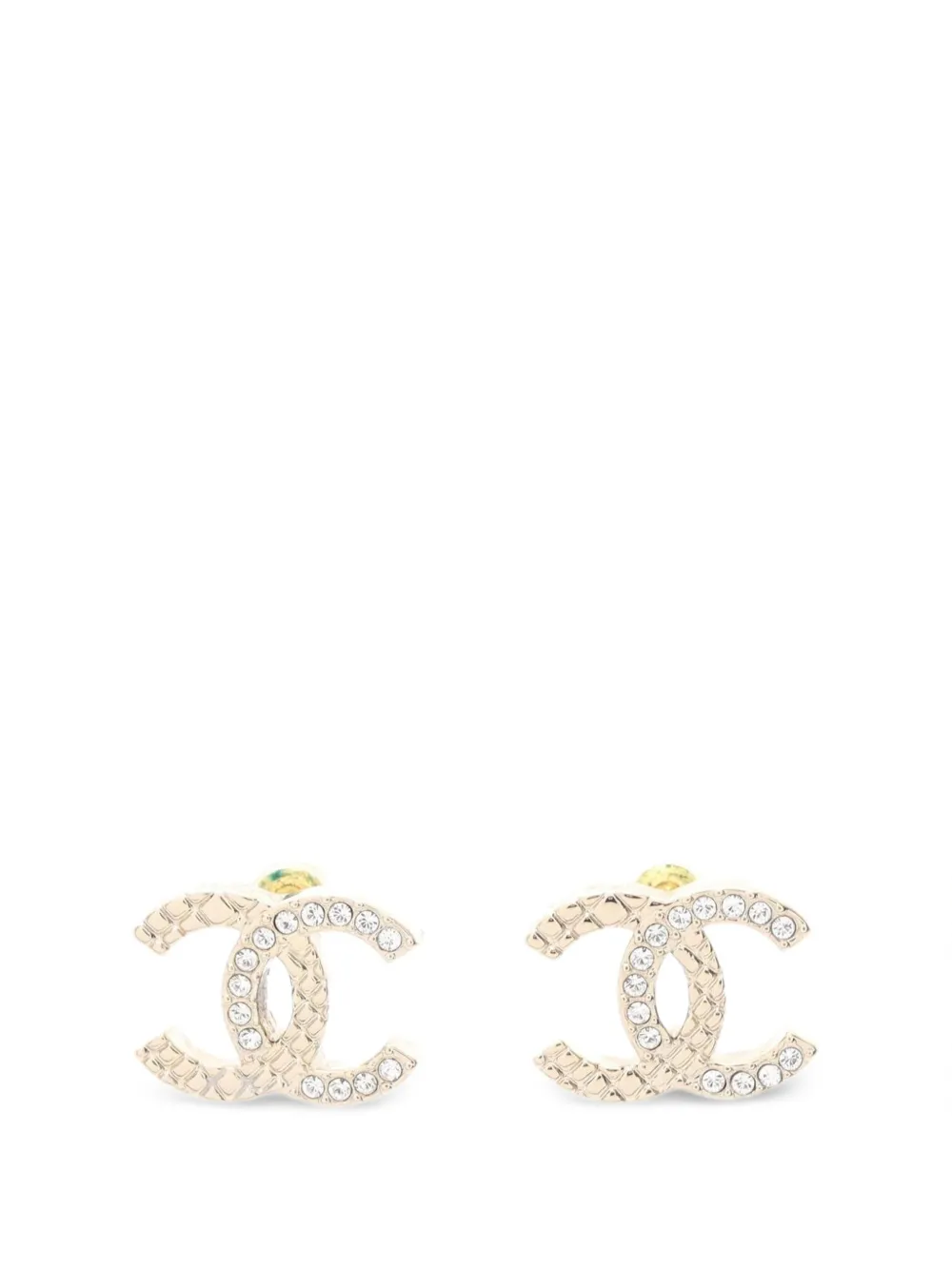 CHANEL Pre-Owned 2023 Coco Mark rhinestone earrings - Oro
