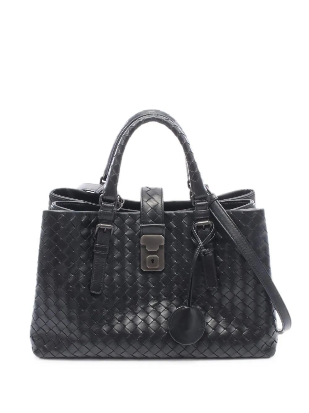 Bottega Veneta Pre-Owned 2010s small Roma Intrecciato tote bag - Black