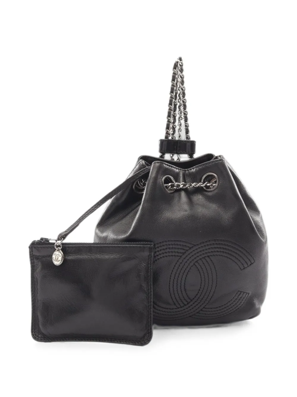 CHANEL Pre-Owned 1997-1999 small Coco Mark drawstring backpack - Black