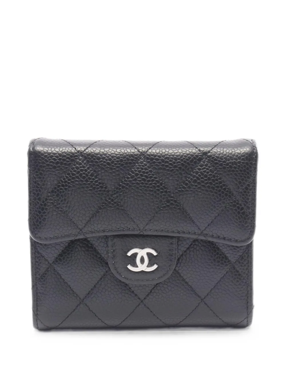 CHANEL Pre-Owned quilted Caviar leather flap wallet - Black
