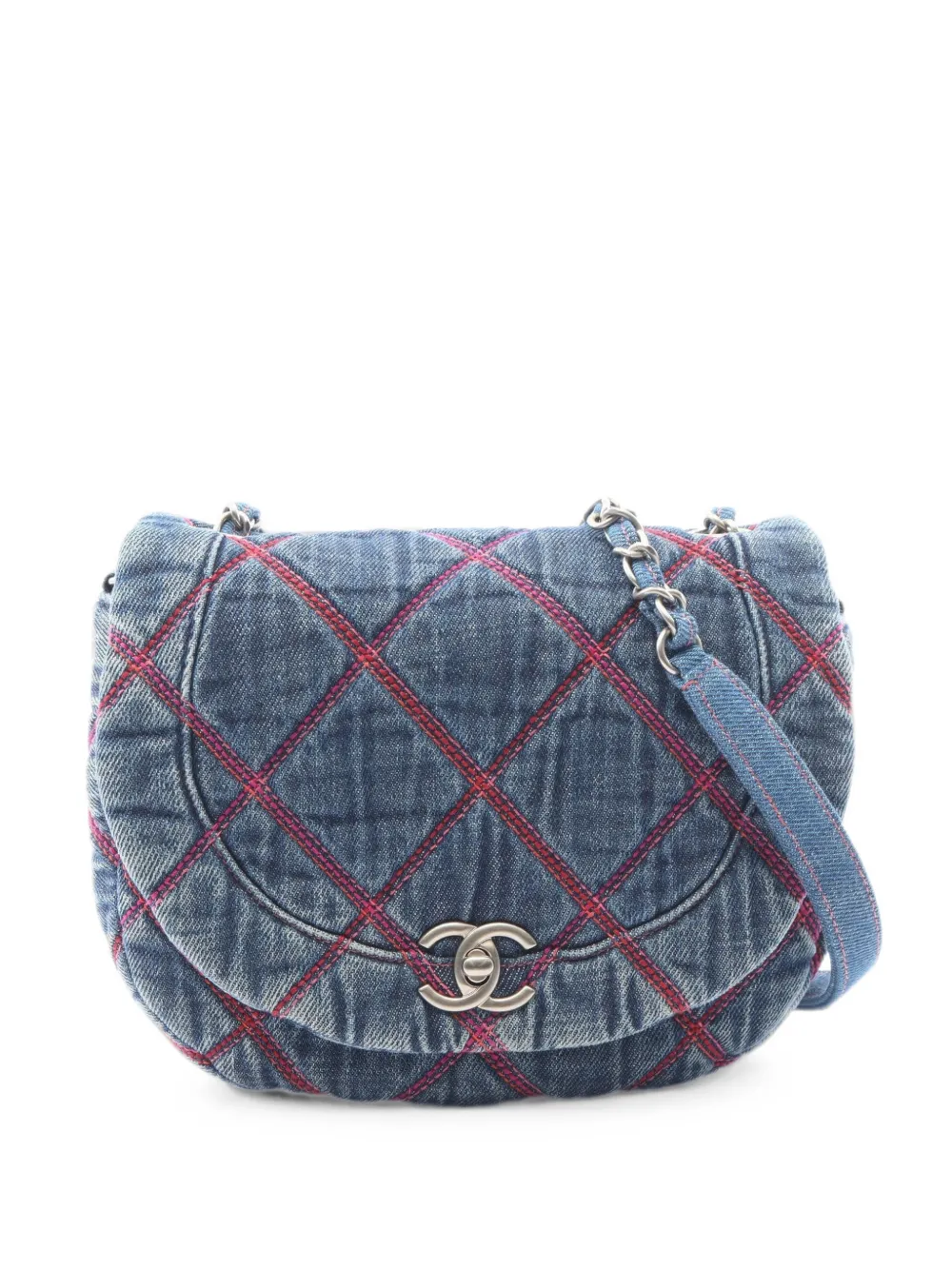 CHANEL Pre-Owned 2021 Matelasse flap shoulder bag - Blue