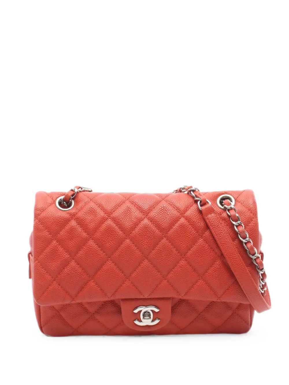 CHANEL Pre-Owned 2015-2016 Matelassé chain shoulder bag - Orange