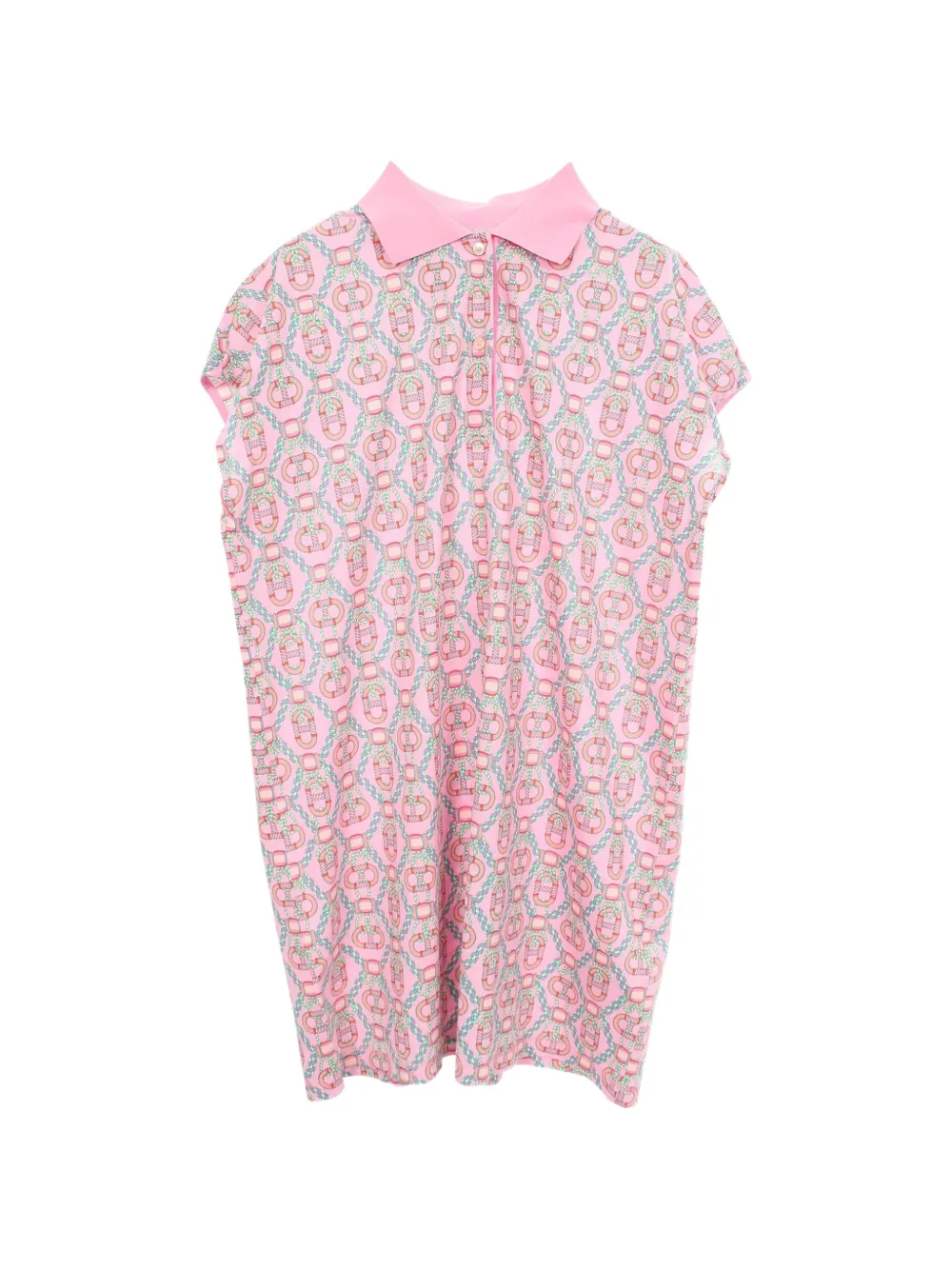 Hermès Pre-Owned 2010s Kanoe patterned polo dress - Pink