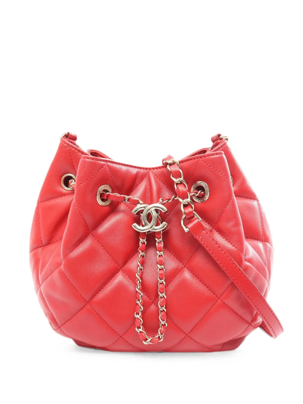 CHANEL Pre-Owned 2019 Matelassé chain shoulder bag - Red