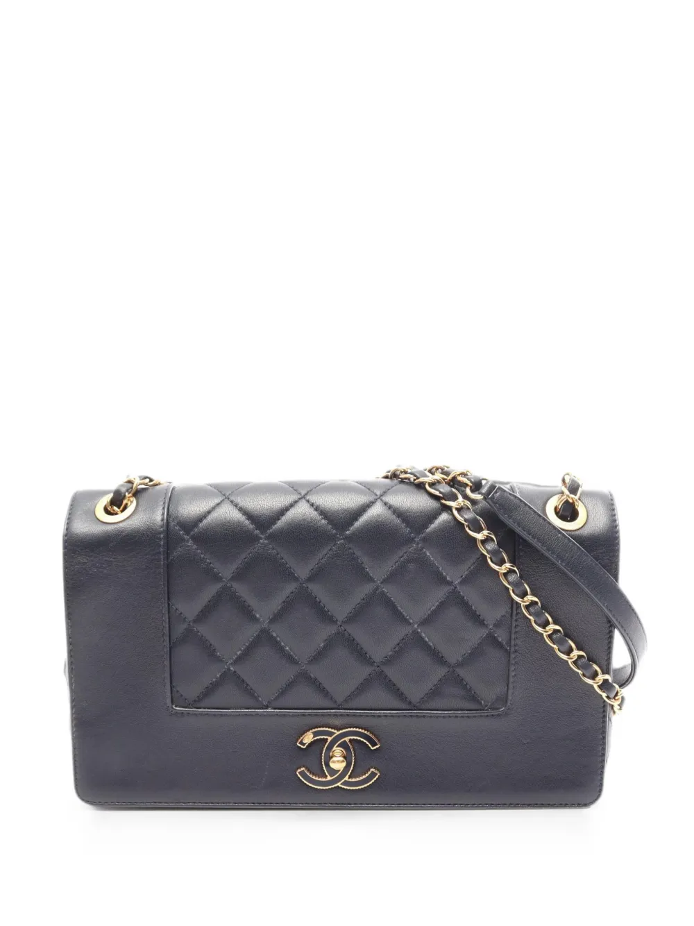 CHANEL Pre-Owned 2016-2017 W Mademoiselle matelassé shoulder bag - Blue