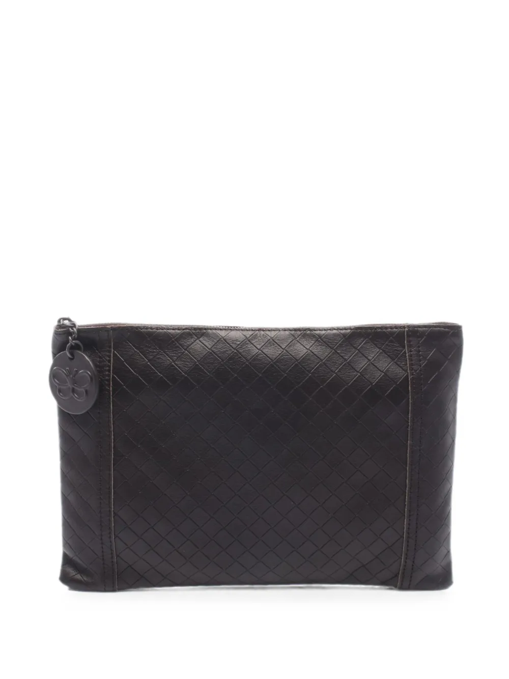 Bottega Veneta Pre-Owned 2000s Intrecciato-leather clutch bag - Brown