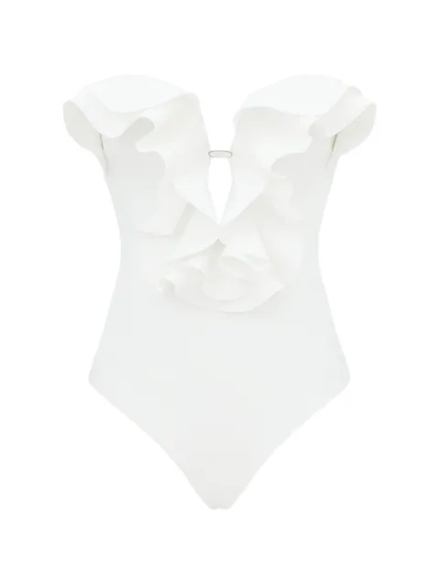 ZIMMERMANN Solstice frill plunge 1PC swimsuit