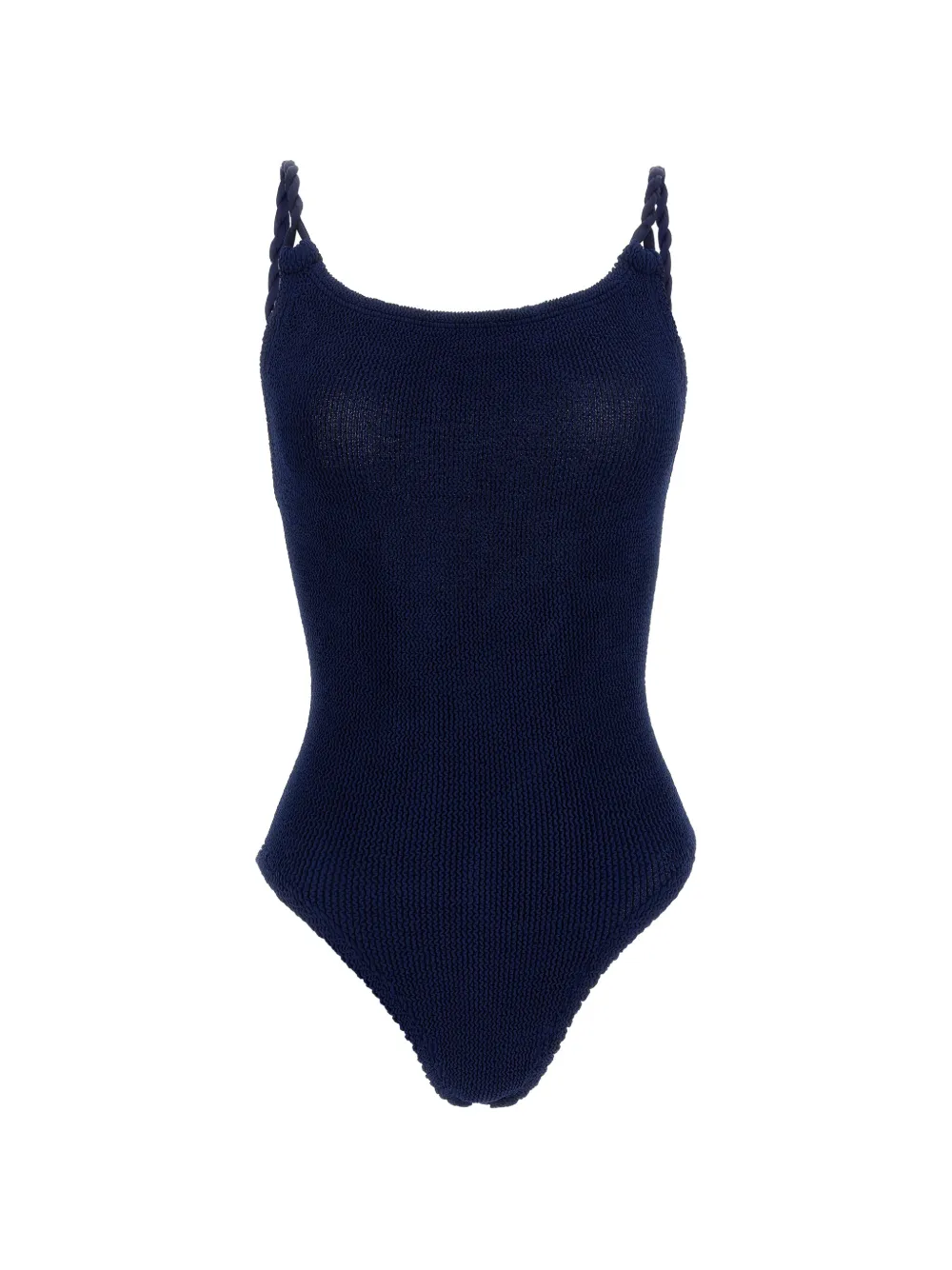 Hunza G Camille Crinkle-effect Swimsuit In 蓝色