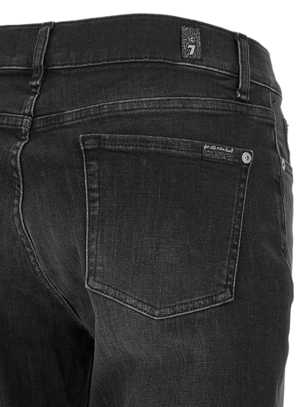 7 For All Mankind Relaxed Skinny jeans met omgeslagen pijpen Zwart