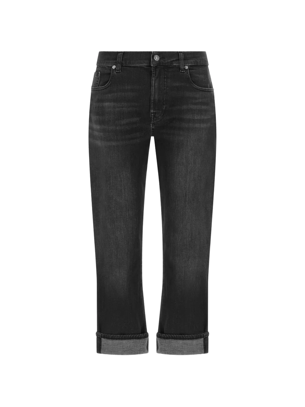 7 For All Mankind Relaxed Skinny turned-up jeans - Nero