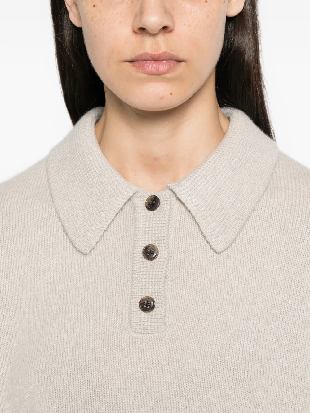 Lisa Yang Etta button-placket sweater Beige