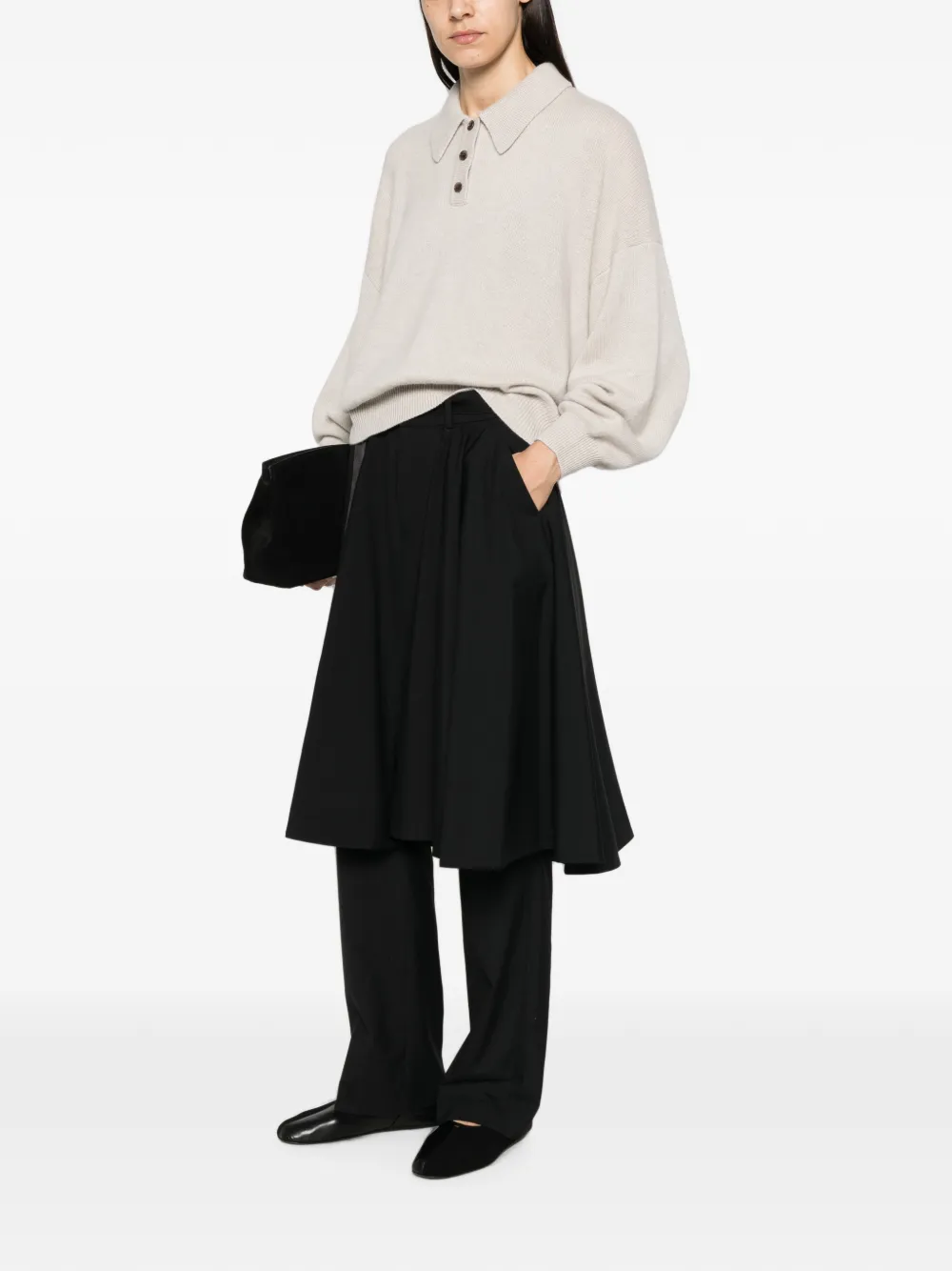 Lisa Yang Etta button-placket sweater Beige