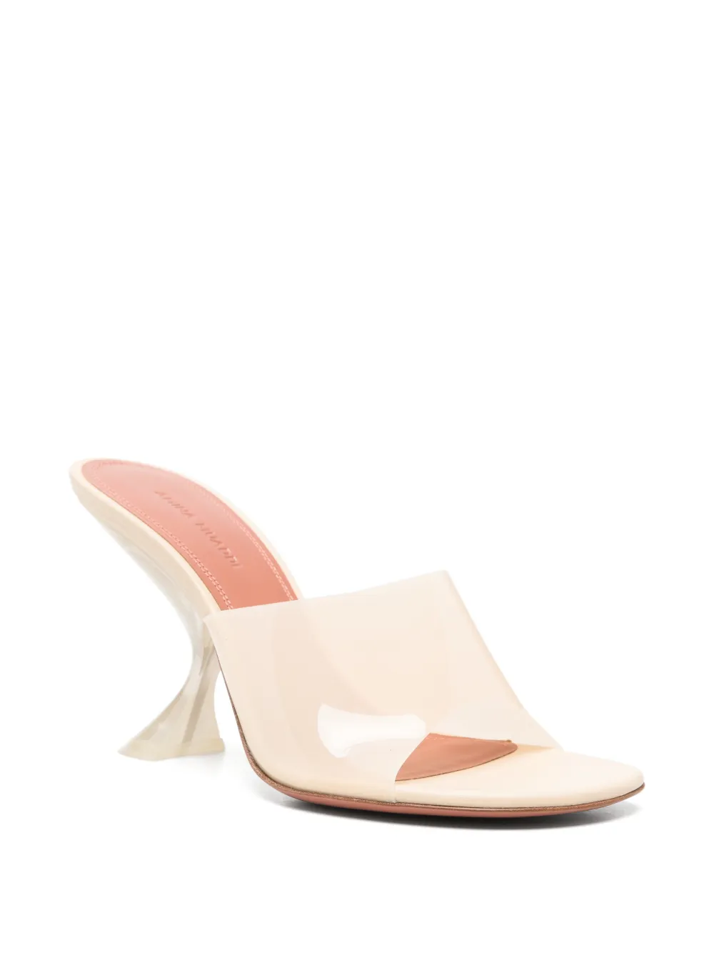 Amina Muaddi Taylor transparent mules Beige