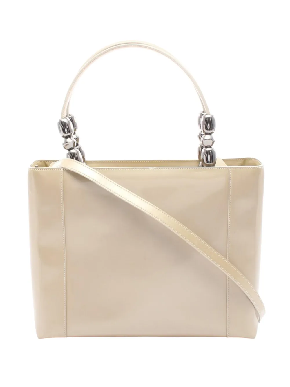 Christian Dior Pre-Owned 20th Century Patent Malice Pearl satchel - Neutrals