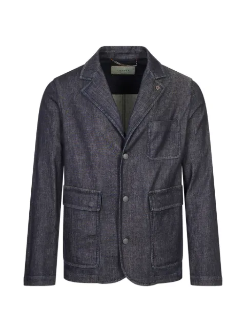 Canali patch-pocket denim jacket
