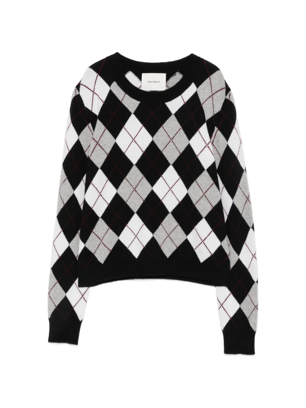 Lisa Yang Antoni argyle-pattern sweater - Black