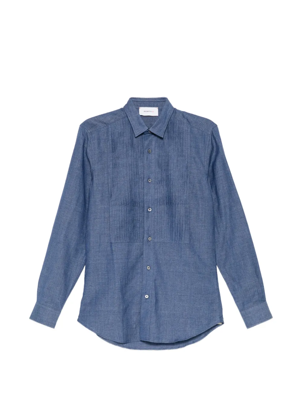 Ports V Shirt met pintuck-detail Blauw