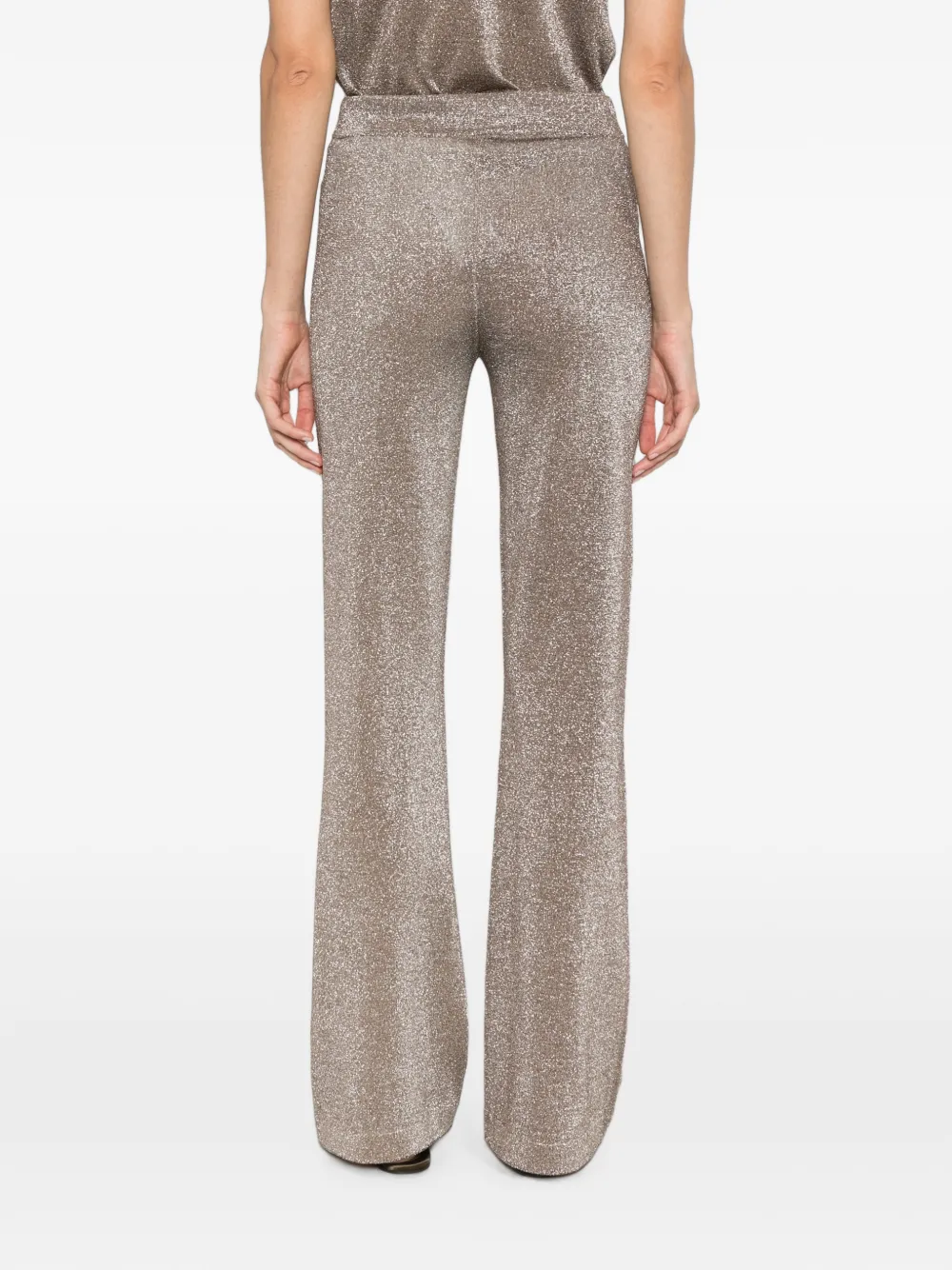 Missoni Lamé fabric flare trousers Beige