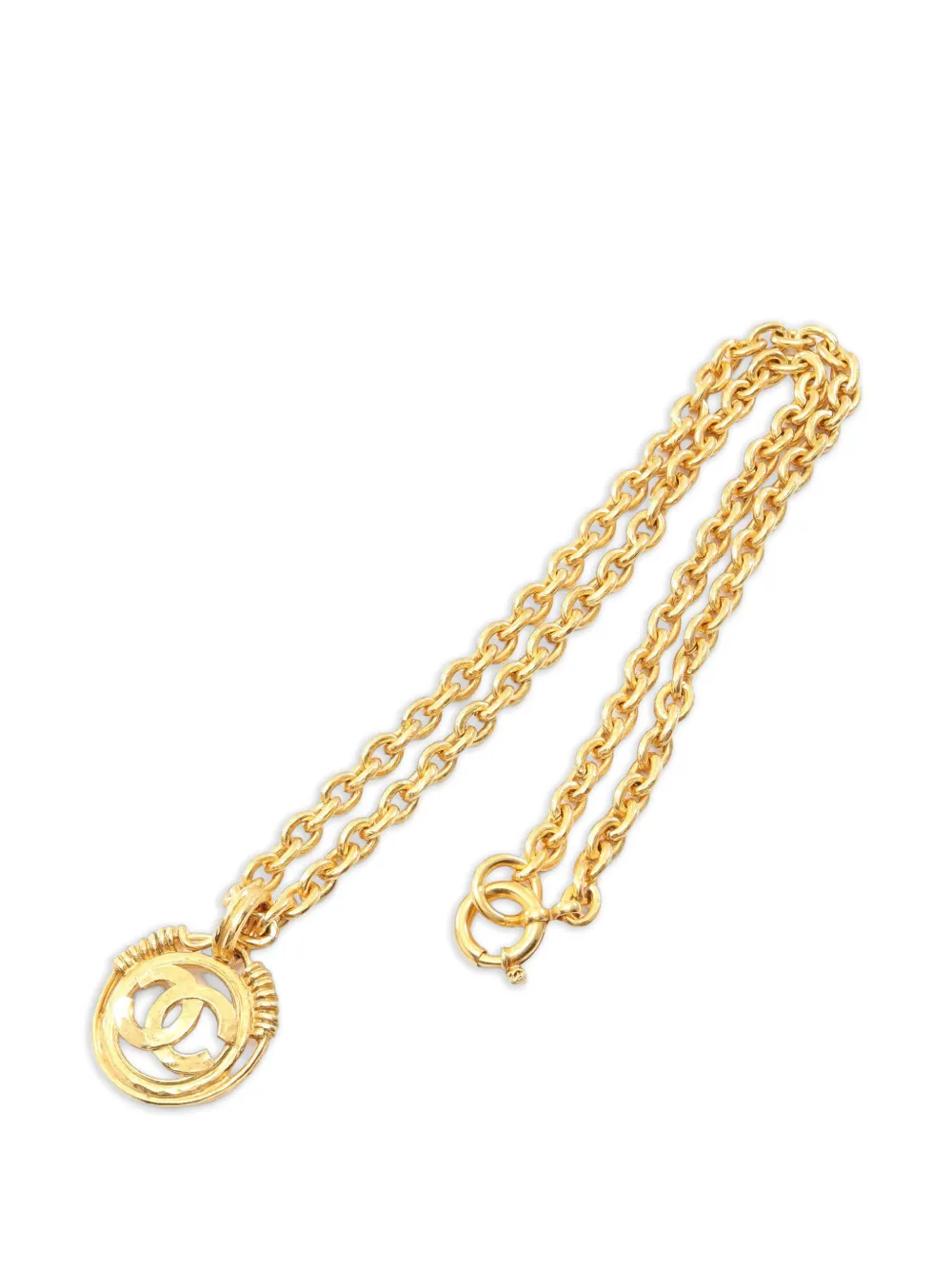 CHANEL Pre-Owned 1994 Coco Mark circle necklace - Oro