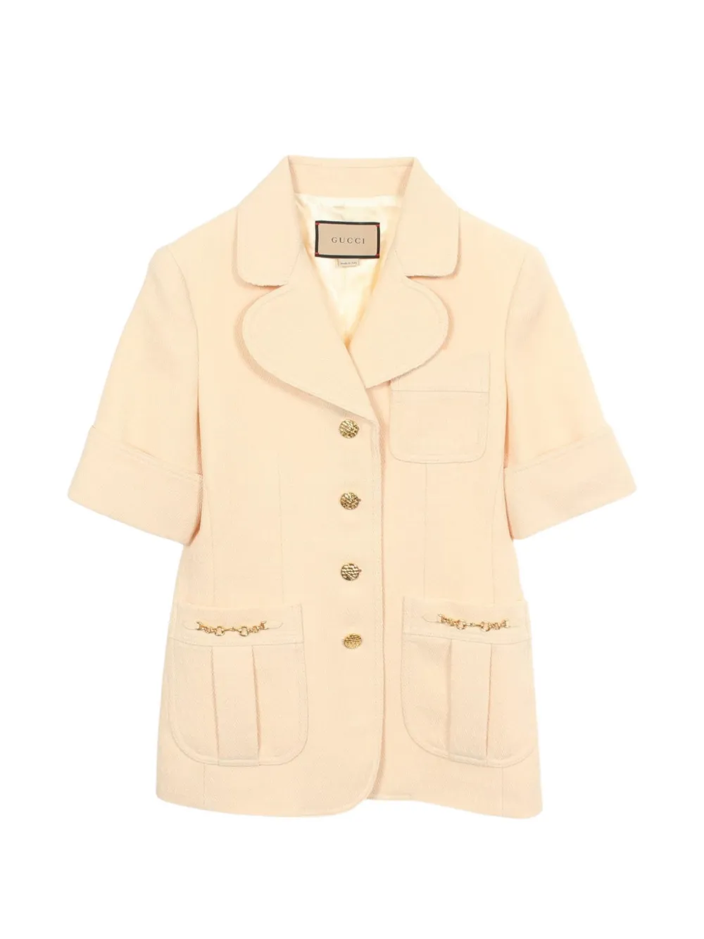 Gucci Pre-Owned 2010s Horsebit short-sleeve jacket - Toni neutri