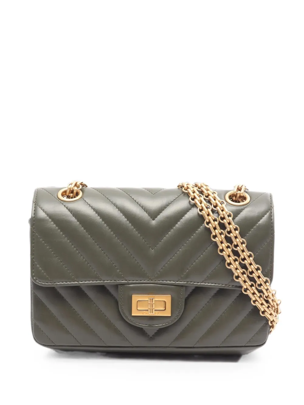 CHANEL Pre-Owned 2.55 Chevron V-stitch shoulder bag - Green