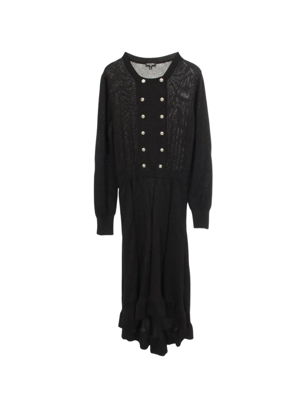 CHANEL Pre-Owned 1986-1988 midi Cocomark button dress - Black