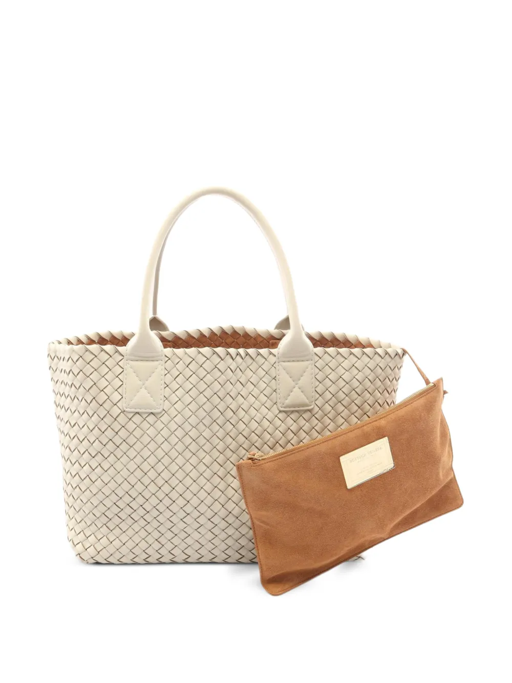 Bottega Veneta Pre-Owned 2010s PM Cabat Intrecciato tote bag - White