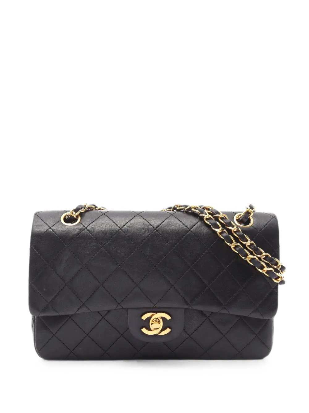 CHANEL Pre-Owned 1986-1988 Matelassé double flap shoulder bag - Black