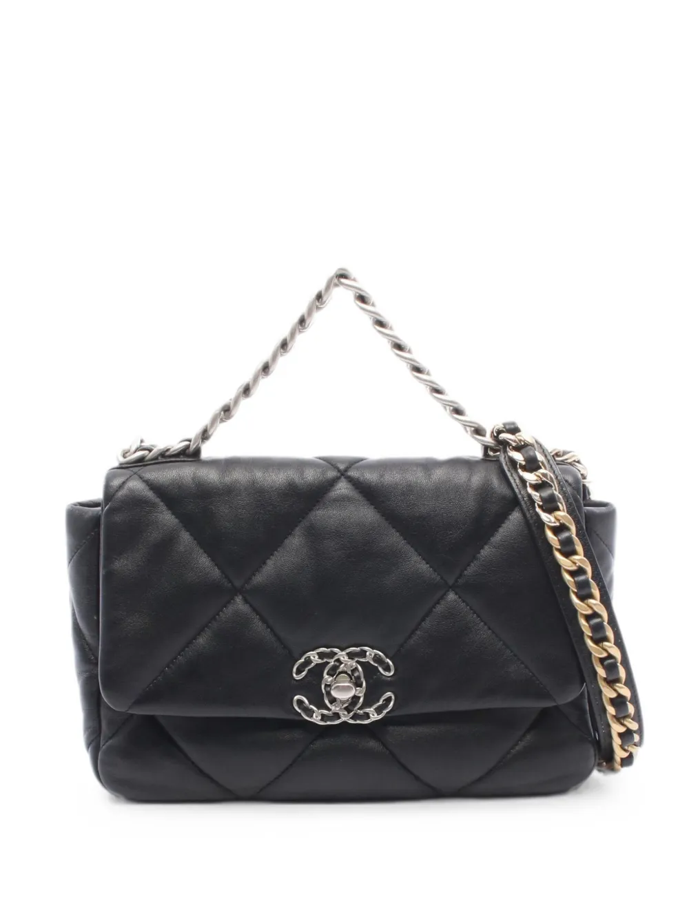 CHANEL Pre-Owned 19 matelassé shoulder bag - Black