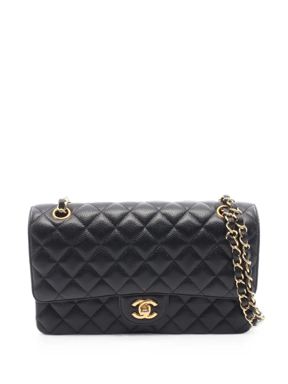 CHANEL Pre-Owned 2021s Double Flap Caviar-leather shoulder bag - Black