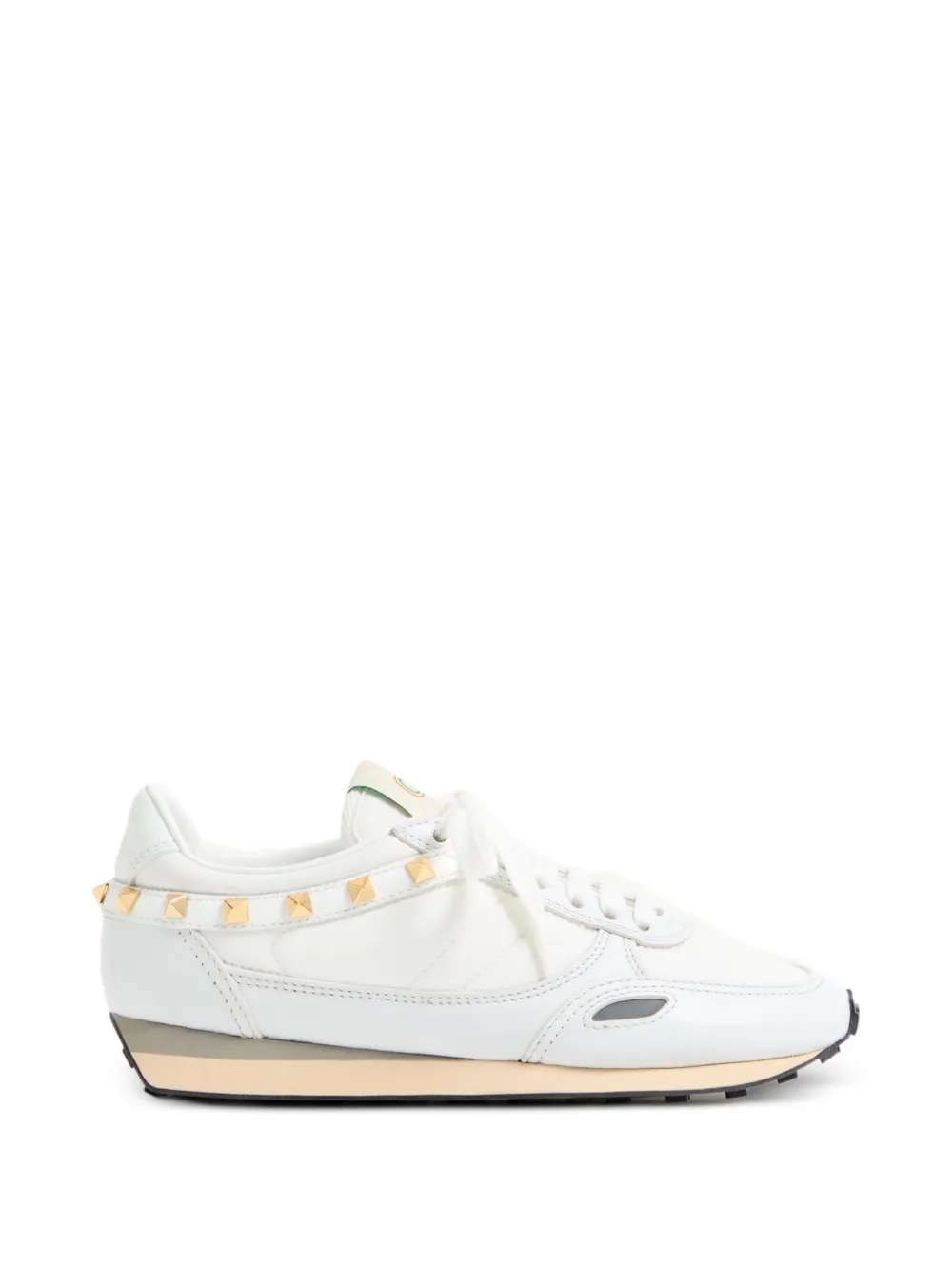 Valentino Garavani Stud Up leather and nylon sneakers Wit