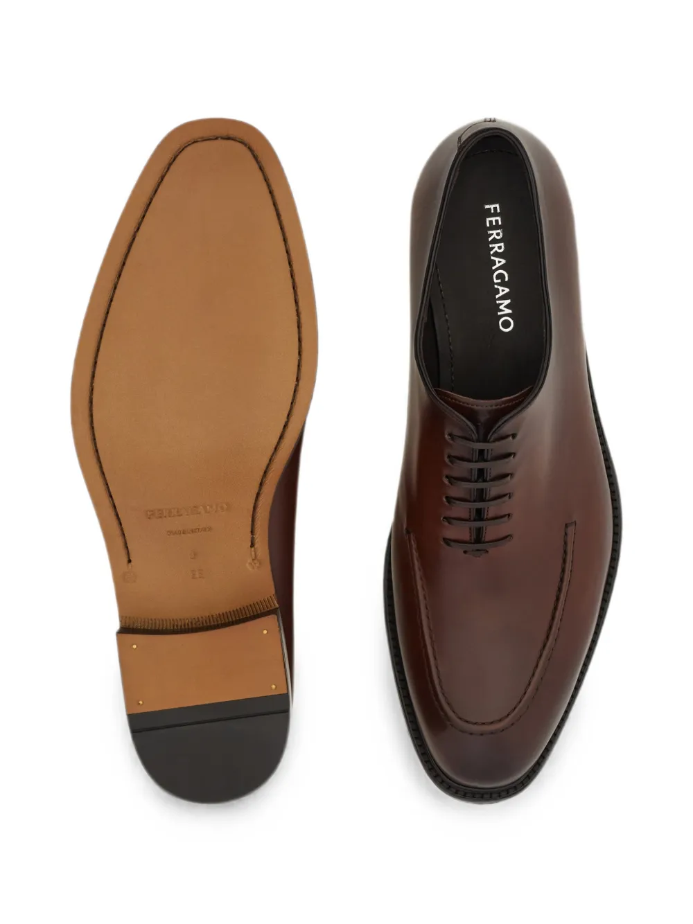 Ferragamo Oxford shoe with stitching detail Bruin