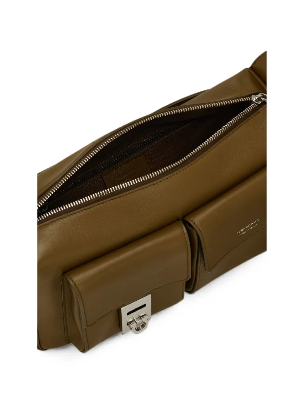 Ferragamo Medium Hug messengertas met gesp Bruin