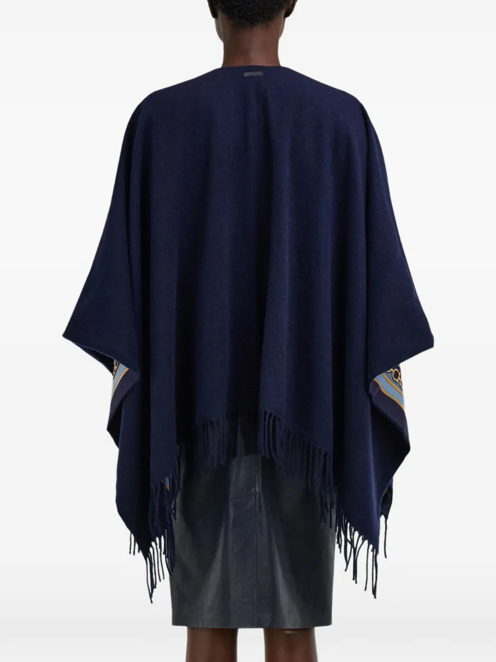 Ferragamo Omkeerbare cape met Feline-print Blauw
