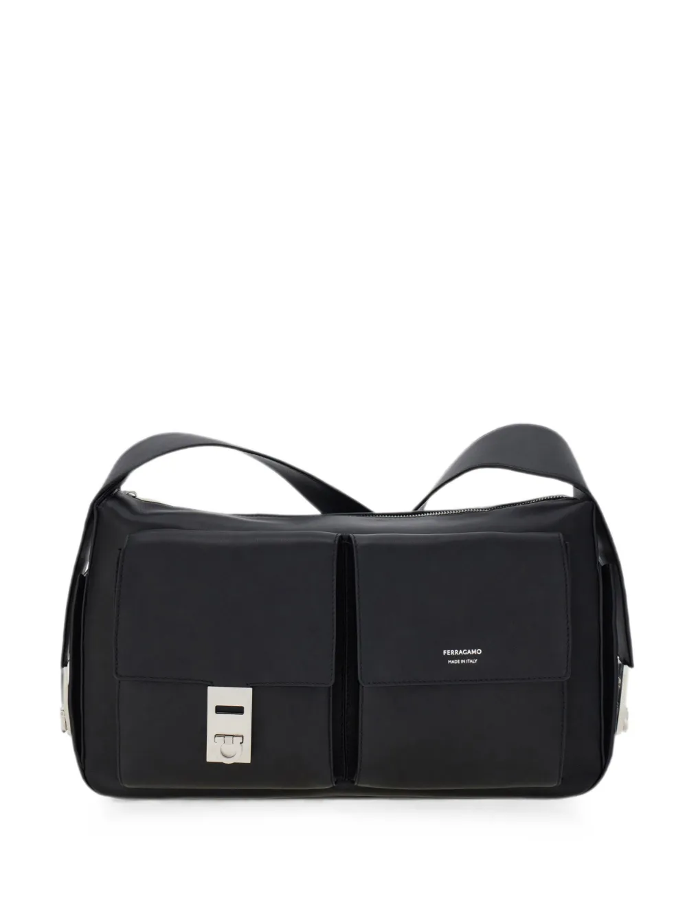 Ferragamo Borsa messenger Hug grande con fibbia - Nero