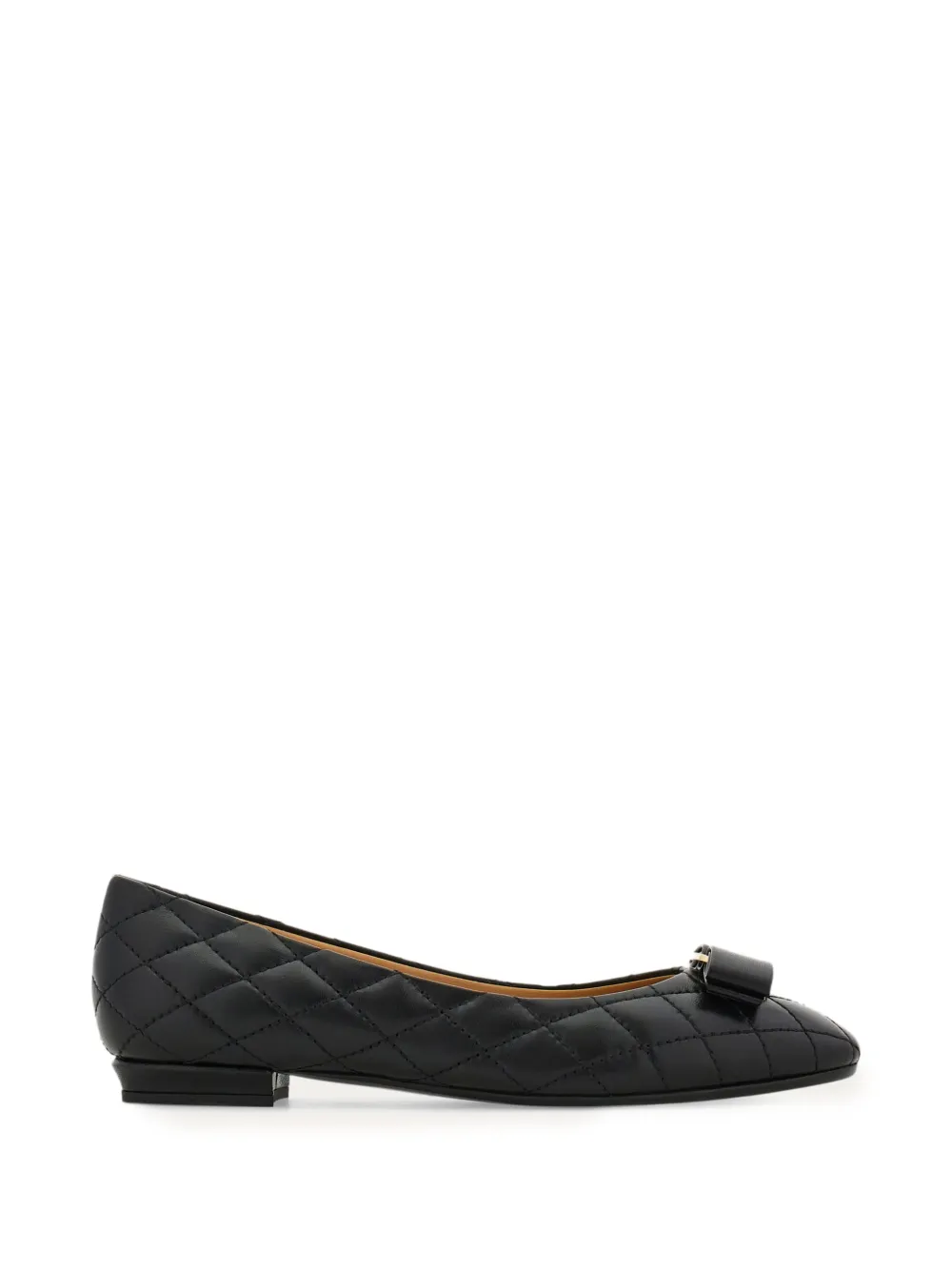 Ferragamo Varina gewatteerde ballerina's Zwart