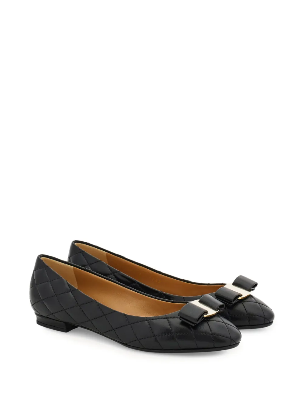 Ferragamo Varina gewatteerde ballerina's Zwart