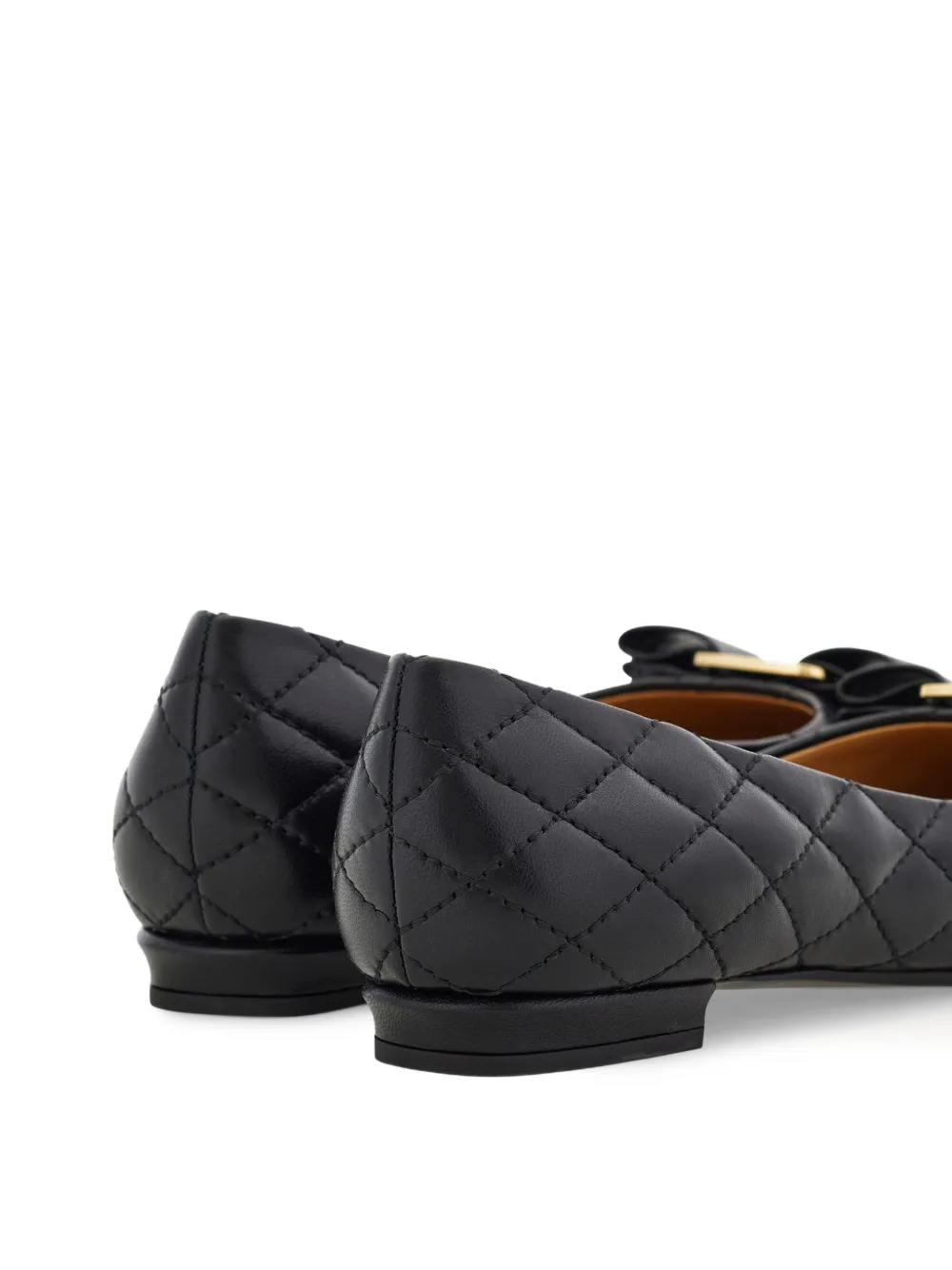 Ferragamo Varina gewatteerde ballerina's Zwart