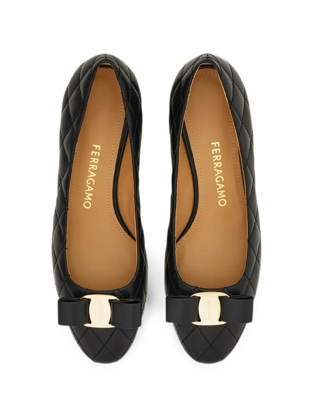 Ferragamo Quilted Vara bow pumps Zwart