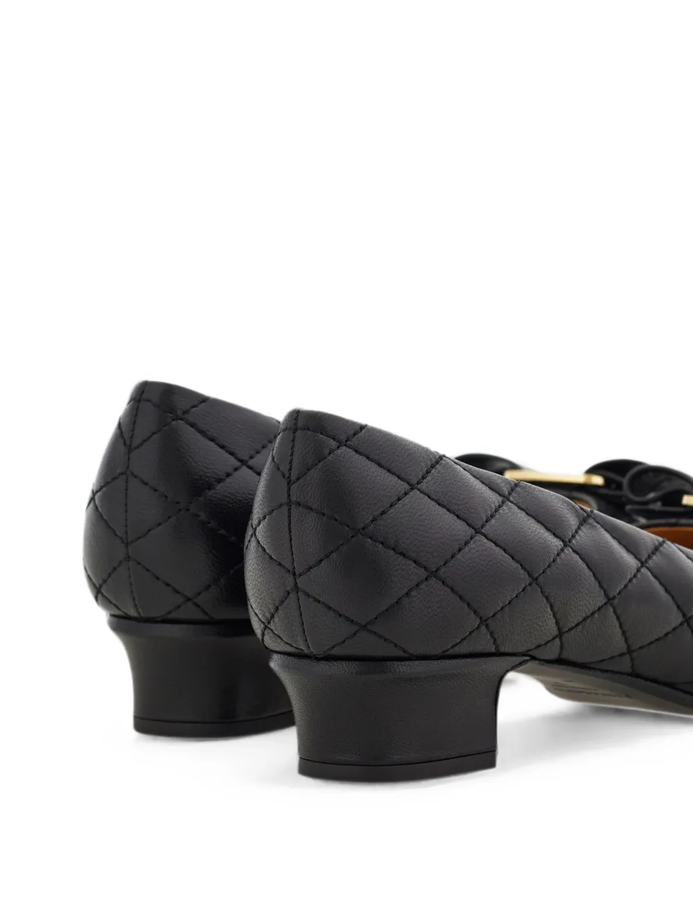 Ferragamo Quilted Vara bow pumps Zwart