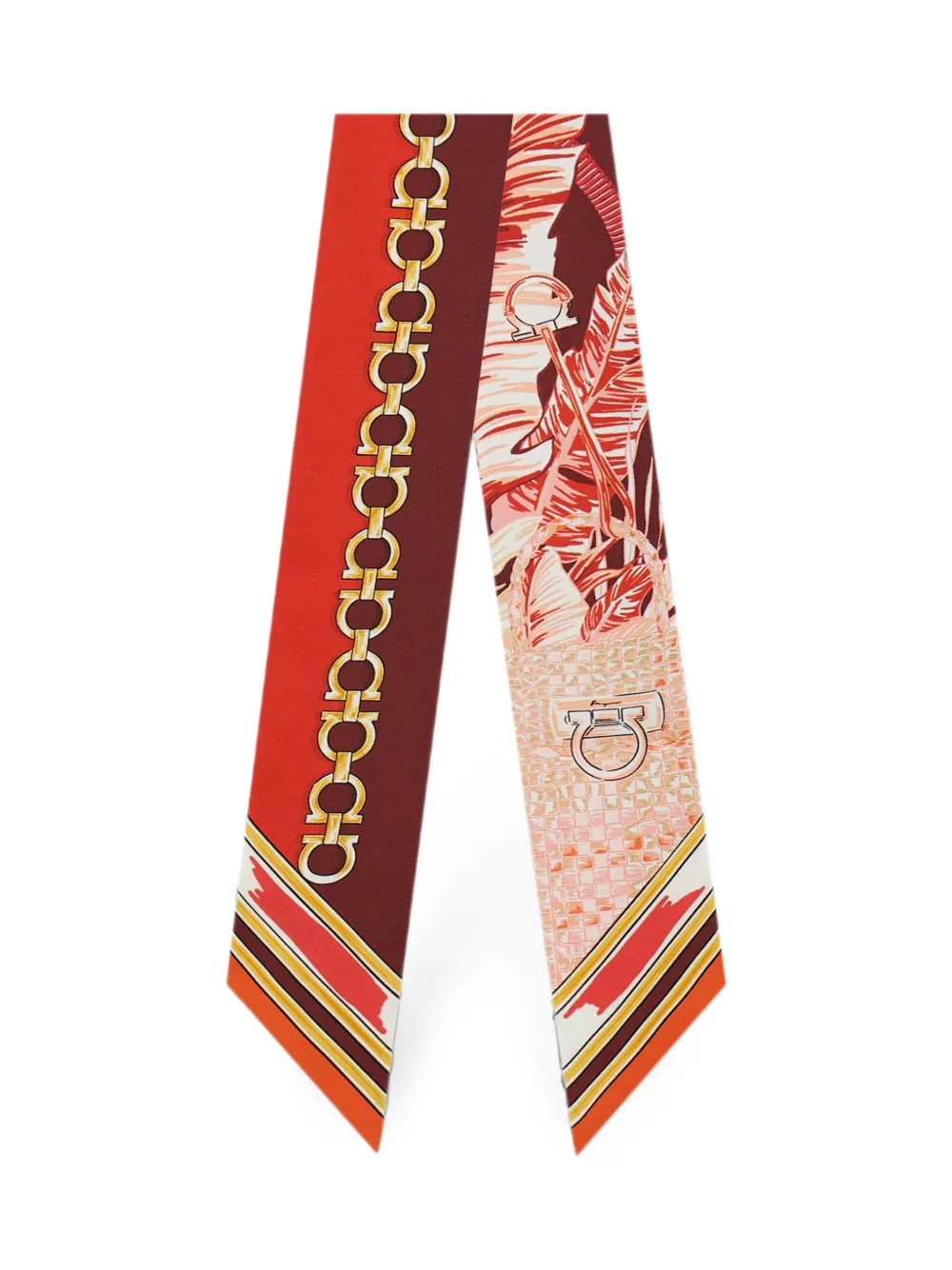Ferragamo Bandeau sjaal met print Rood
