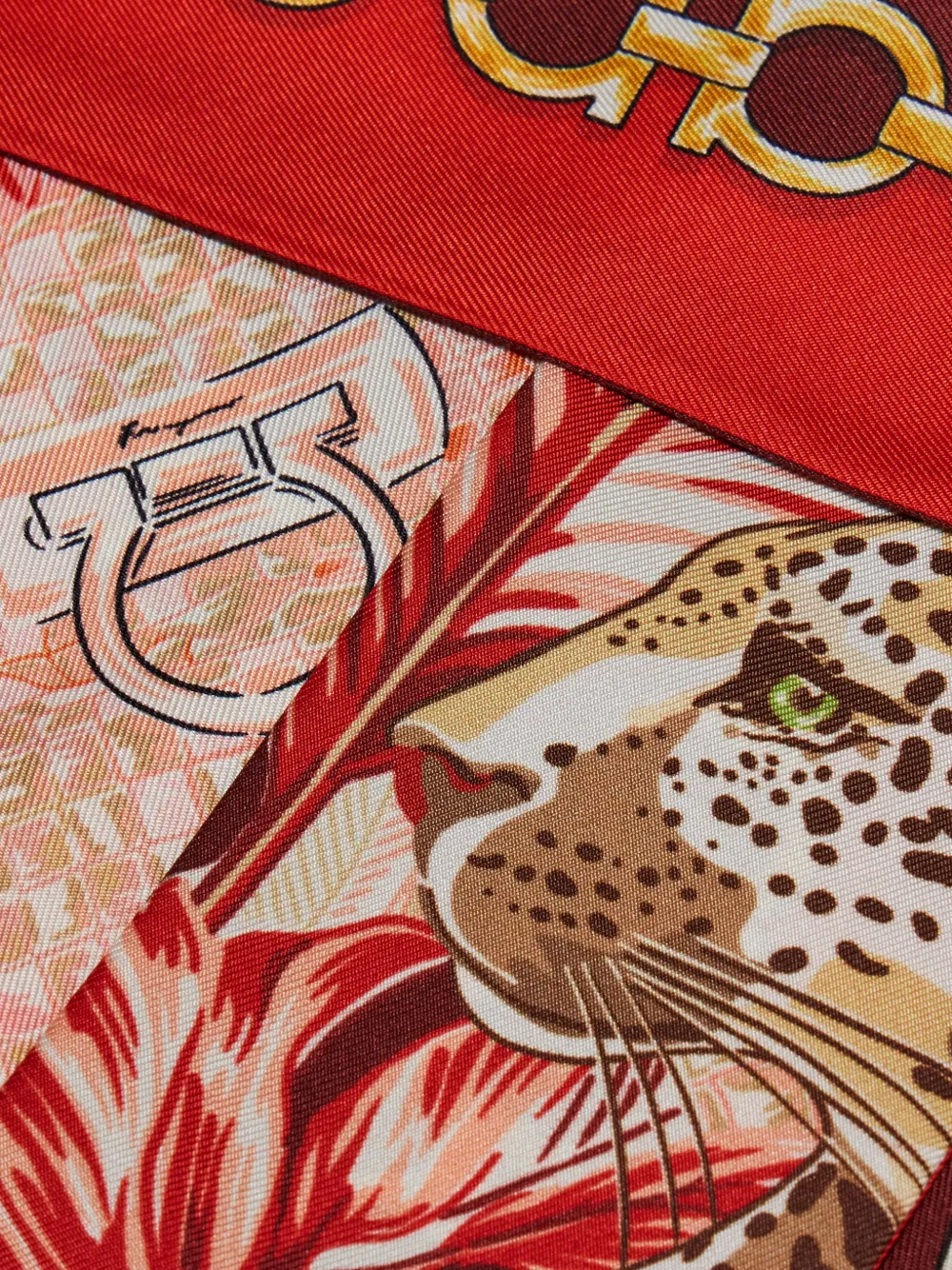 Ferragamo Bandeau sjaal met print Rood